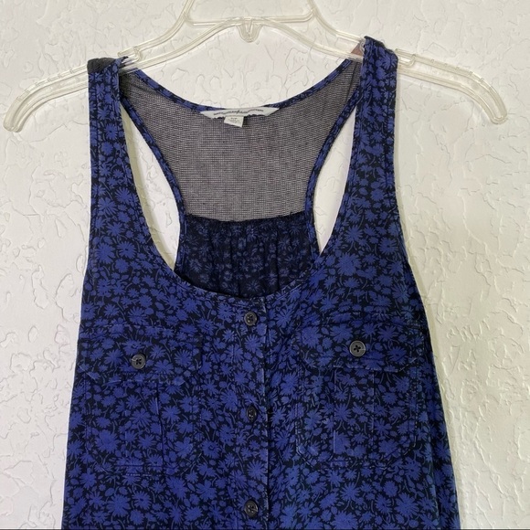 American Eagle Navy Black Ditsy floral Romper shorts S - Picture 2 of 11